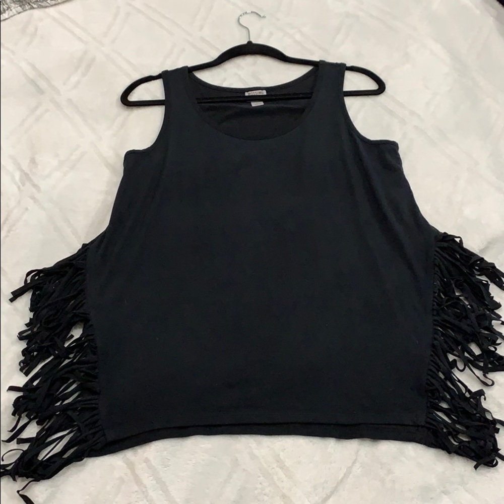 Black shirt with tassels